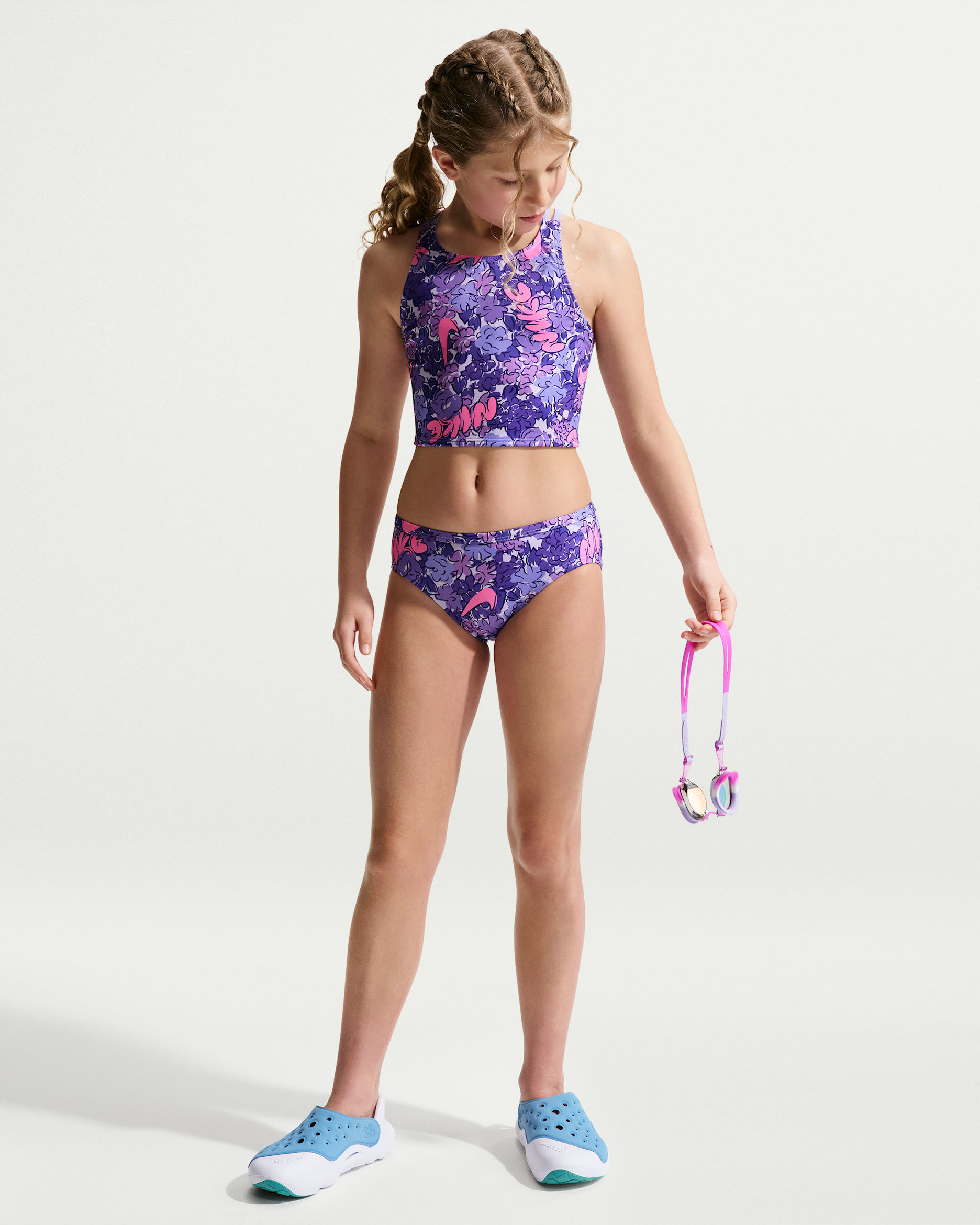 Nike Swim Big Kids' (Girls') Spiderback Midkini Set. Nike.com